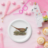 ヴィンテージキジ鳥類スケッチ色 ペーパープレート (パーティー)