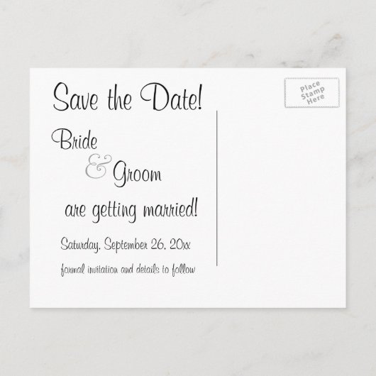 ヴィンテージキスをするが庭で日付を保存 案内ポストカード (裏面)