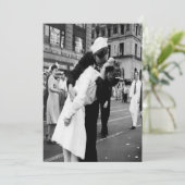 ヴィンテージキスをするカップルハグキス招待状 招待状 (スタンド正面)