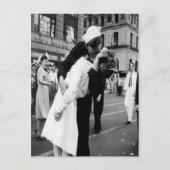 ヴィンテージキスをするカップル。ハグキスはがき ポストカード (正面)