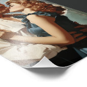 ヴィンテージキスをするカップル フォトプリント            (角)