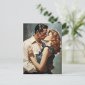 ヴィンテージキスをするカップル ポストカード (スタンド正面)