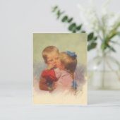 ヴィンテージキスをするチャイルズアート1910年 ポストカード (スタンド正面)