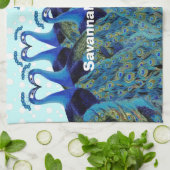 ヴィンテージキスをするペコックス キッチンタオル (折り畳み)