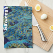 ヴィンテージキスをするペコックス キッチンタオル (四つ折り)