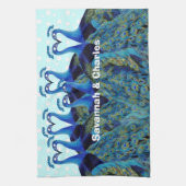 ヴィンテージキスをするペコックス キッチンタオル (縦)