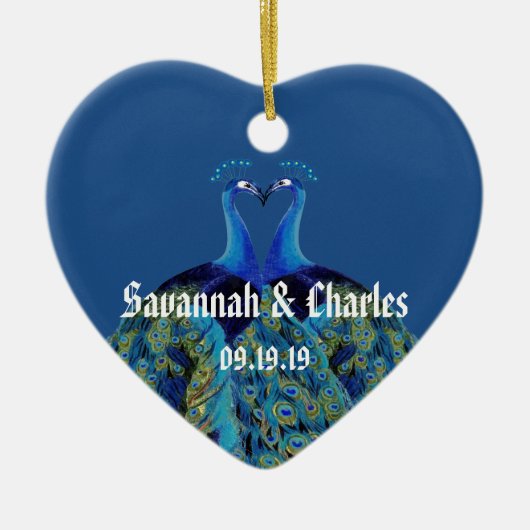 ヴィンテージキスをするペコックス セラミックオーナメント (正面)