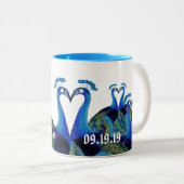 ヴィンテージキスをするペコックス ツートーンマグカップ (正面右)