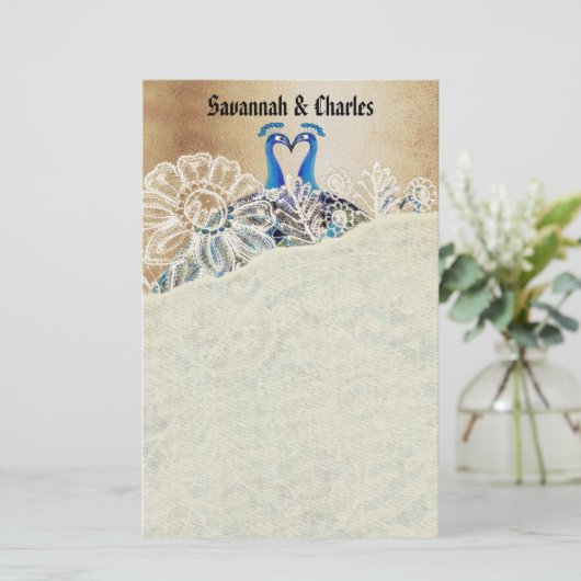 ヴィンテージキスをするペコックス 便箋 (スタンド正面)