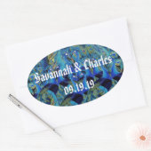 ヴィンテージキスをするペコックス 楕円形シール (封筒)