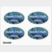 ヴィンテージキスをするペコックス 楕円形シール (シート)