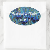 ヴィンテージキスをするペコックス 楕円形シール (バッグ)