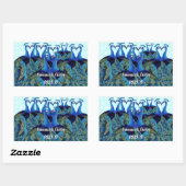 ヴィンテージキスをするペコックス 長方形シール (シート)