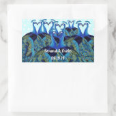 ヴィンテージキスをするペコックス 長方形シール (バッグ)