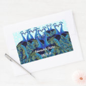 ヴィンテージキスをするペコックス 長方形シール (封筒)