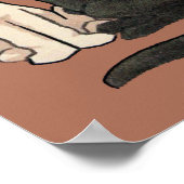 ヴィンテージキスをする可愛い猫アートプリント ポスター (角)