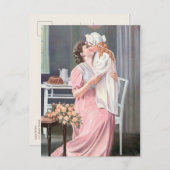 ヴィンテージキスをする母娘 シーズンポストカード (正面/裏面)