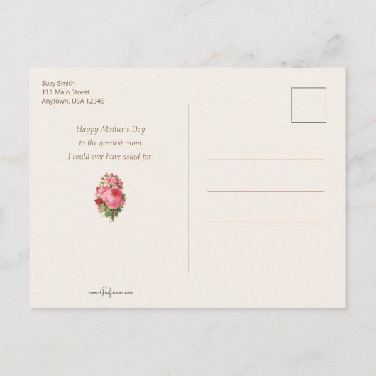 ヴィンテージキスをする母娘 シーズンポストカード (裏面)