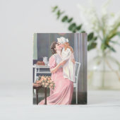 ヴィンテージキスをする母娘 シーズンポストカード (スタンド正面)