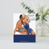 ヴィンテージキスをする1950's Save the Date Post Card 案内ポストカード (スタンド正面)