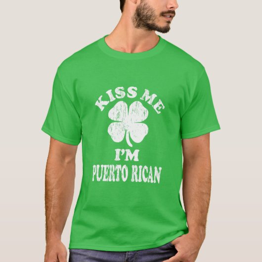 ヴィンテージキス私はプエルトリカSt patricks dayI Tシャツ (正面)
