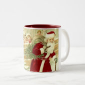 ヴィンテージキッズウォッチンサンタマググ ツートーンマグカップ (正面右)