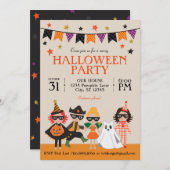 ヴィンテージキッズハローウィンパーティ招待状 招待状 (正面/裏面)