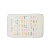 ヴィンテージキッズパステルアルファベットアーパーソナライズされたト バスマット (正面)