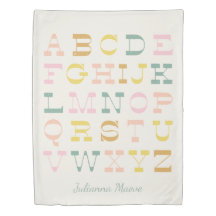 ヴィンテージキッズパステルアルファベットアーパーソナライズされたト