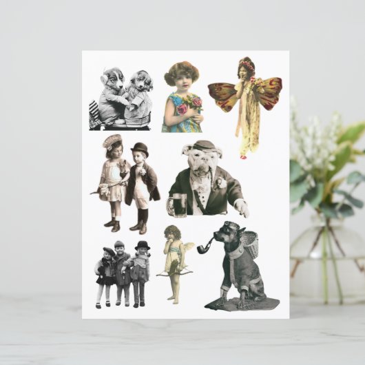 ヴィンテージキッズ&ドッグスシーカットスクラップブック作り紙 (スタンド正面)