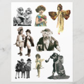 ヴィンテージキッズ&ドッグスシーカットスクラップブック作り紙 (正面)