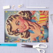 ヴィンテージキッチガール 薄葉紙 (クラフト)