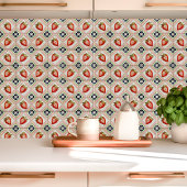 ヴィンテージキッチュよくはしゃぐパステルストロベリー タイル