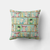 ヴィンテージキッチュ女性頭部猫犬 クッション (裏面)