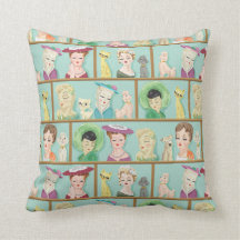 ヴィンテージキッチュ女性頭部猫犬