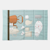 ヴィンテージキッチンイラストレーション キッチンタオル (横)