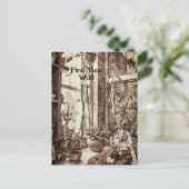 ヴィンテージキッチンウィンドウガーデンプラントフローラ ポストカード (スタンド正面)