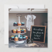 ヴィンテージキッチンカップケーキ妊娠の発表 招待状 (正面)