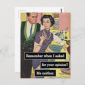 ヴィンテージキッチンカップル誰もが意見を持っている ポストカード (正面/裏面)