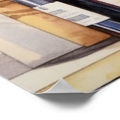 ヴィンテージキッチンシェルフワインボトルメイスンジャー ポスター (角)