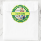 ヴィンテージキッチンシカスタムーン文字と名前 ラウンドシール (バッグ)