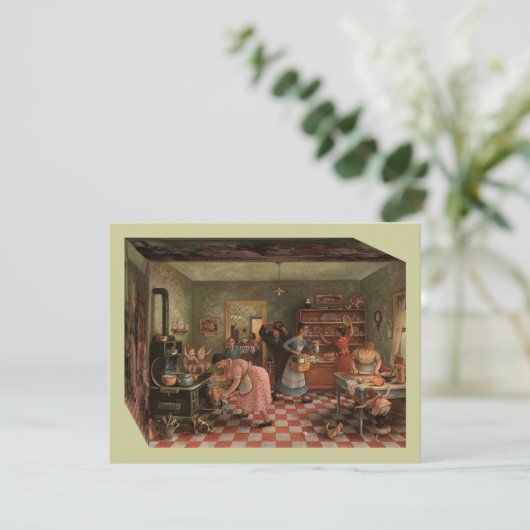 ヴィンテージキッチンシーン~ファミリー懇親会招待状 招待状 (スタンド正面)