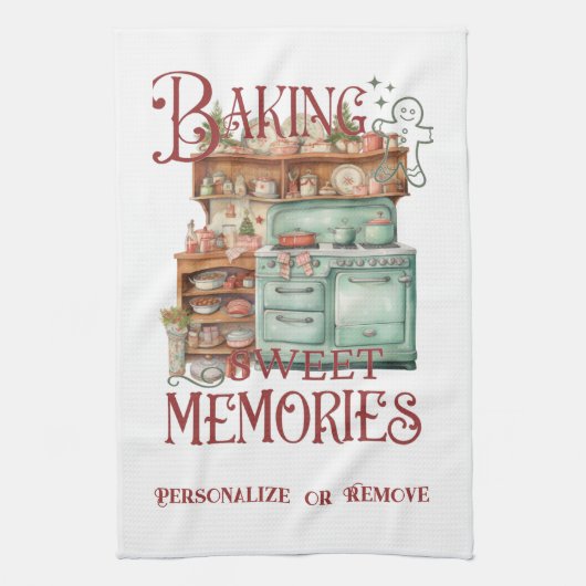 ヴィンテージキッチンデコールベーキングスイートメモリーズ キッチンタオル (縦)