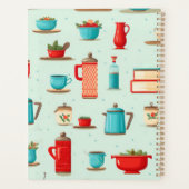 ヴィンテージキッチンパターンティール(緑がかった色)赤 プランナー手帳 (裏面)