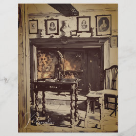 ヴィンテージキッチンホームデコーファイアスクラップブック紙