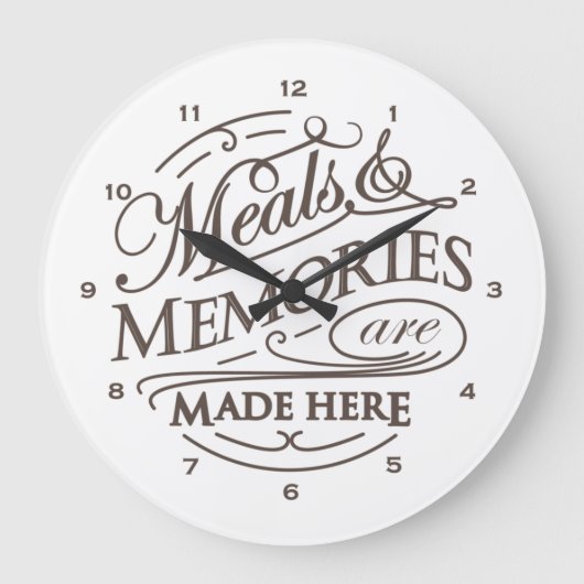ヴィンテージキッチン引用文アクリル壁掛け ラージ壁時計 (正面)