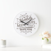 ヴィンテージキッチン引用文アクリル壁掛け ラージ壁時計 (ホーム)