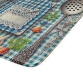 ヴィンテージキッチン用品オンブルーテーブルクロス カッティングボード (角)