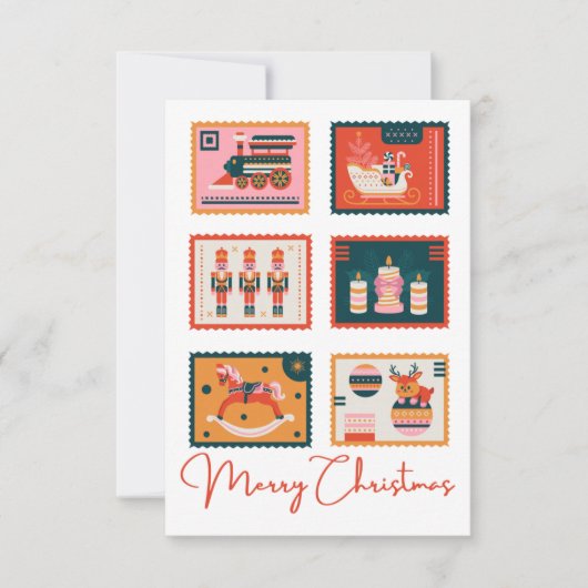 ヴィンテージキッチークリスマススタンプカード 招待状 (正面)