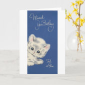 ヴィンテージキッテンベルト誕生日カード カード (黄色い花)